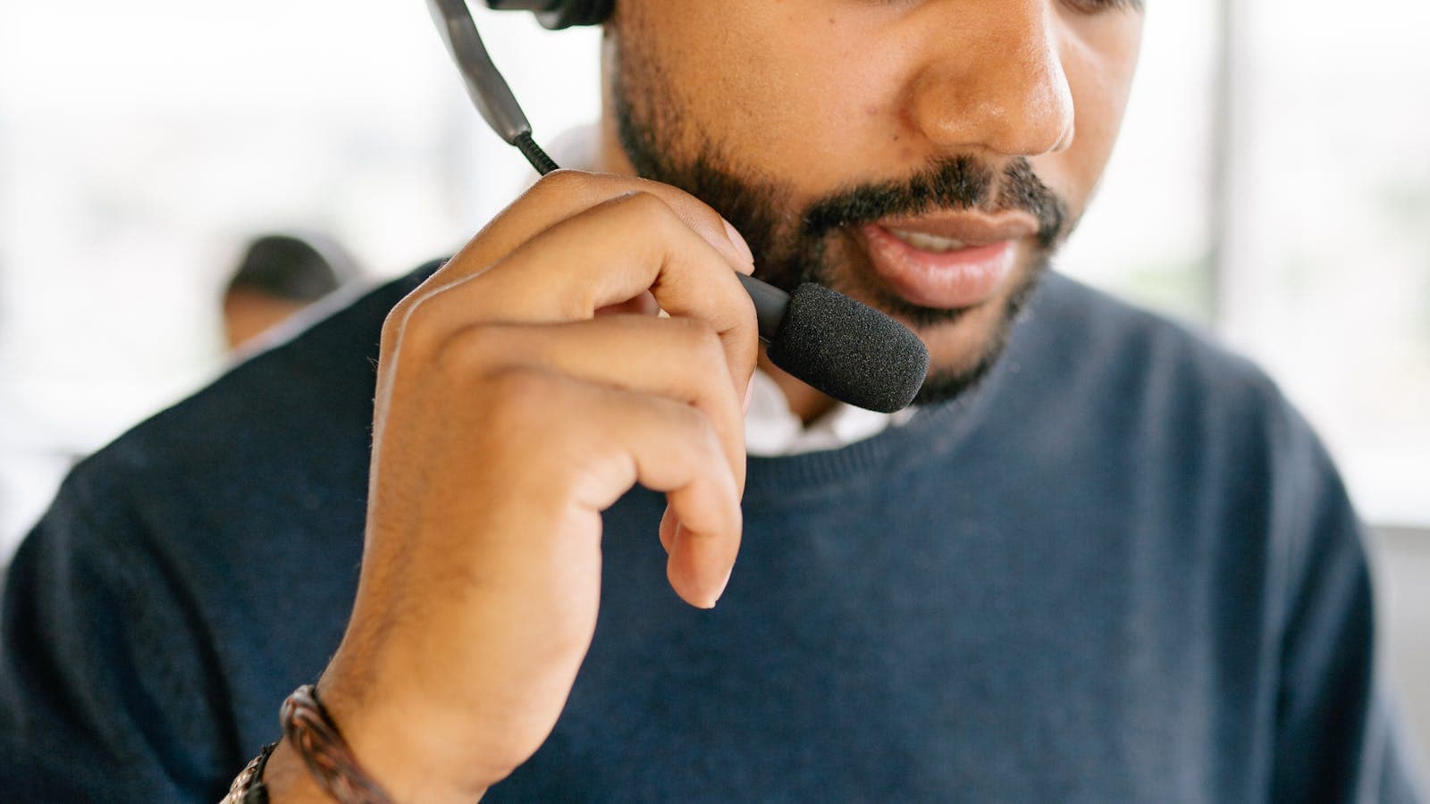 An inside sales rep prospecting on a call